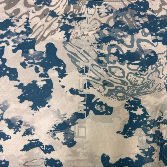 Huk Fishing Men's Icon X Tide Change Fade Long Sleeve Shirt Exuma Blue Size L - Picture 6 of 7